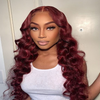 Body wave Rouge Bordeaux | 13x4 13x6 HD transparent lace